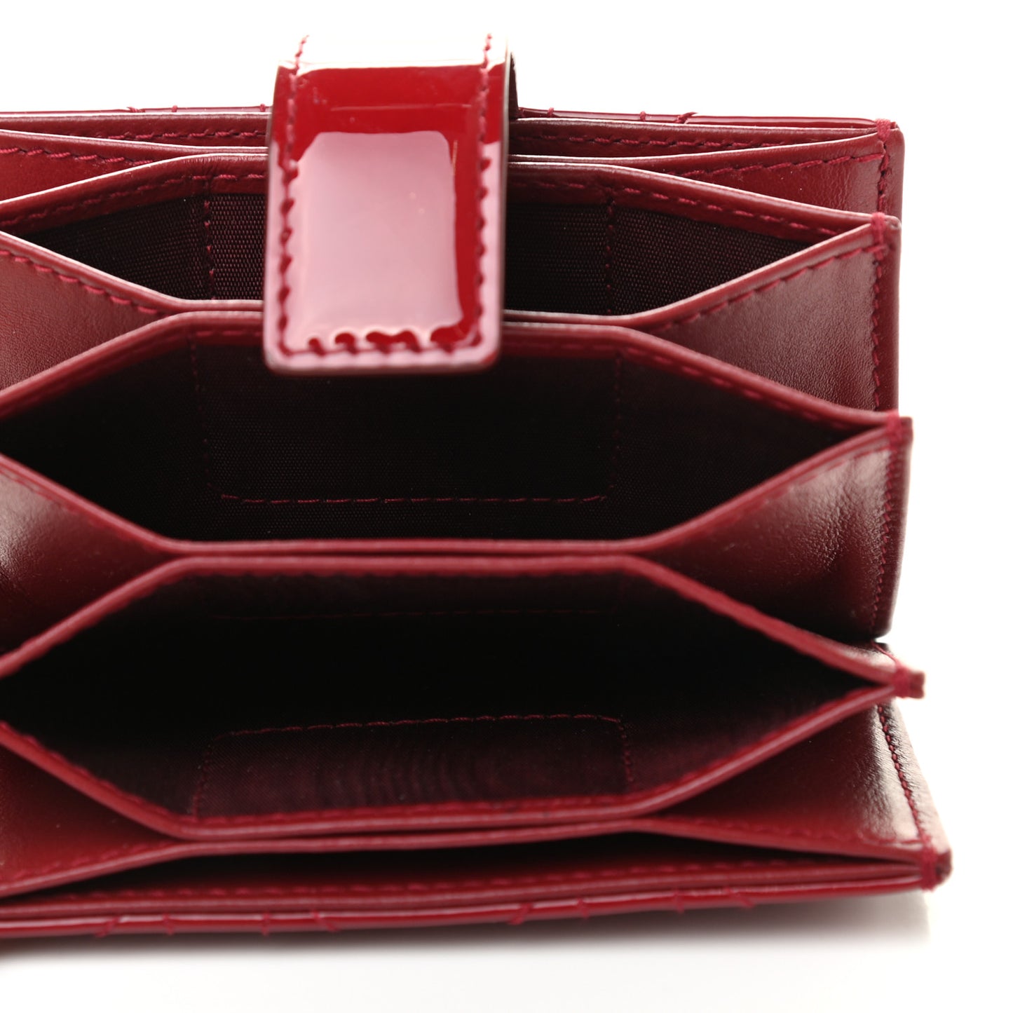 Patent Cannage Lady Dior 5-Gusset Card Holder Scarlet
