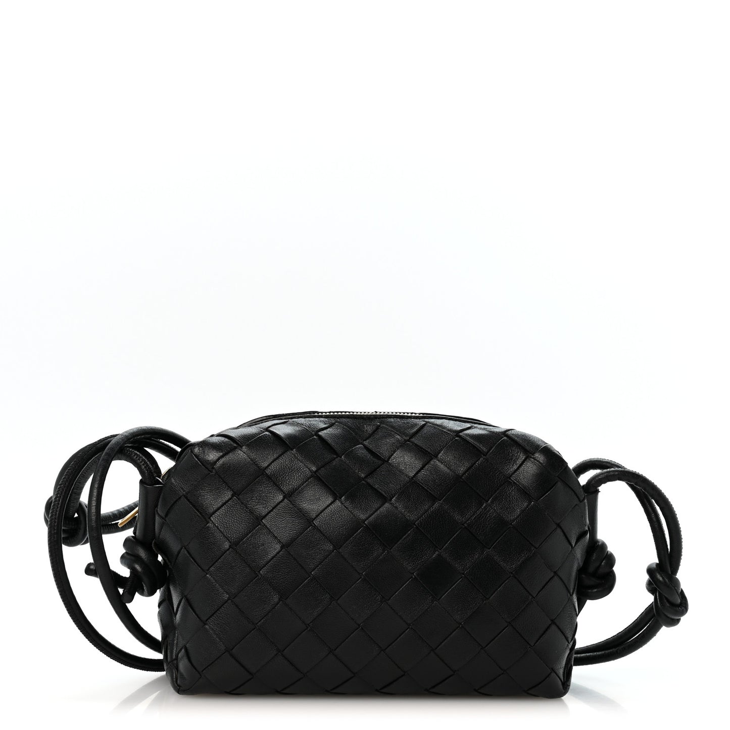 Nappa Intrecciato Mini Loop Camera Bag Black