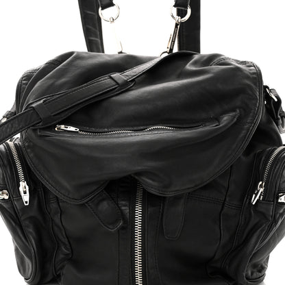 Alexander Wang Lambskin Marti Backpack Bag Washed Black Rhodium Hardware 7 of 9