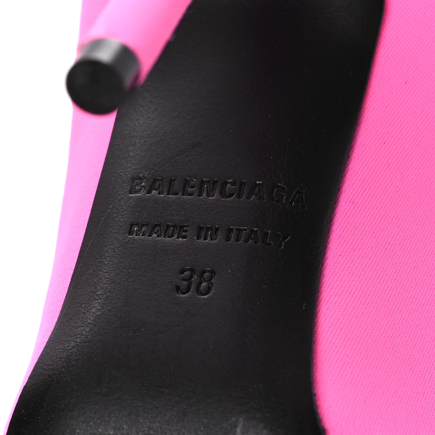 Balenciaga Matte Spandex Pointed Toe Knife 110mm Thigh High Boots 38 Fluo Pink 8 of 9