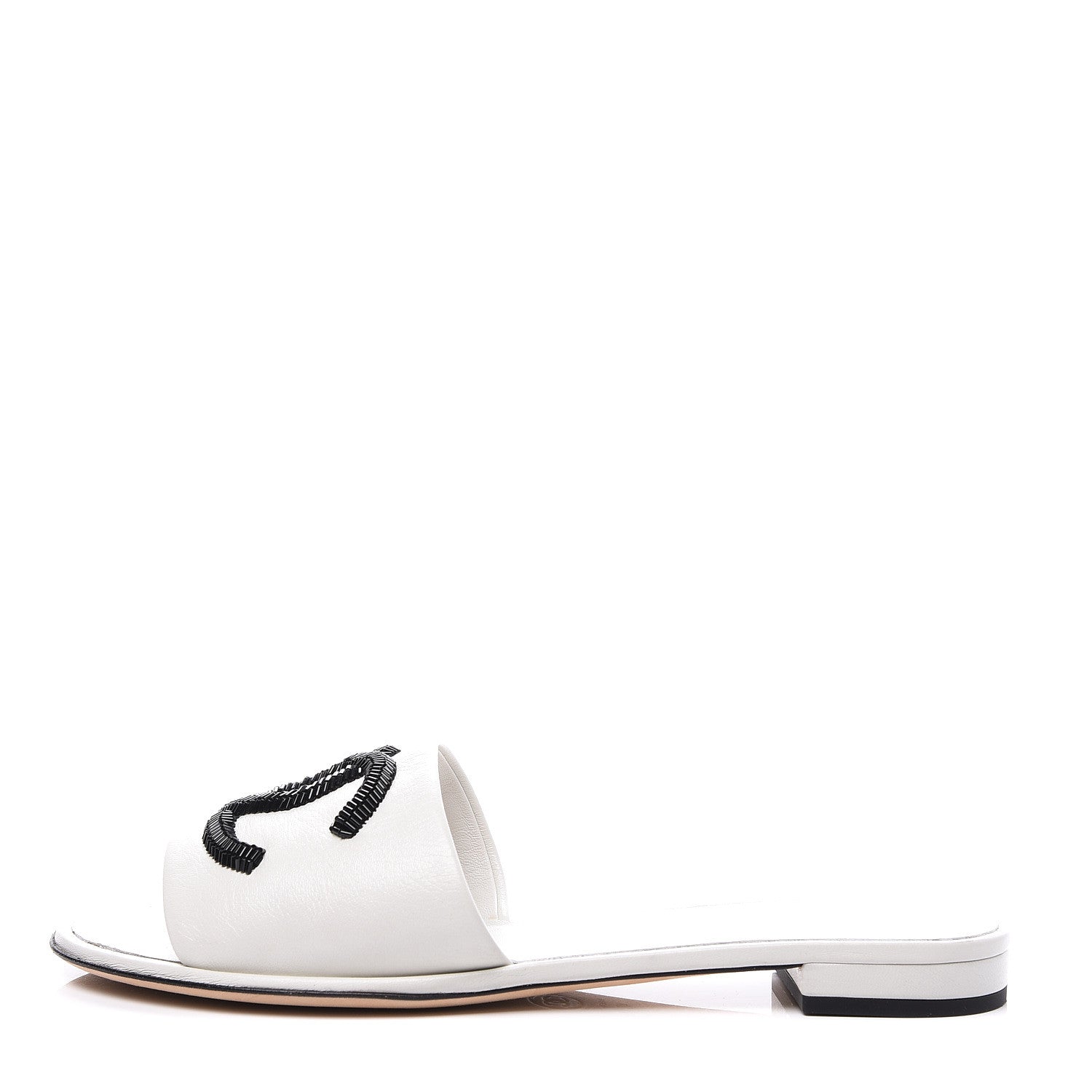 Chanel Lambskin Beaded CC Mules 40.5 Grey 1 of 10