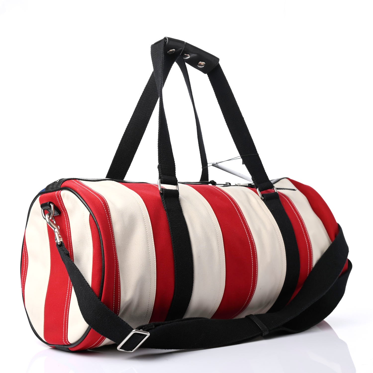 Saint Laurent Canvas American Flag Barrel Bag Red Blue 2 of 4