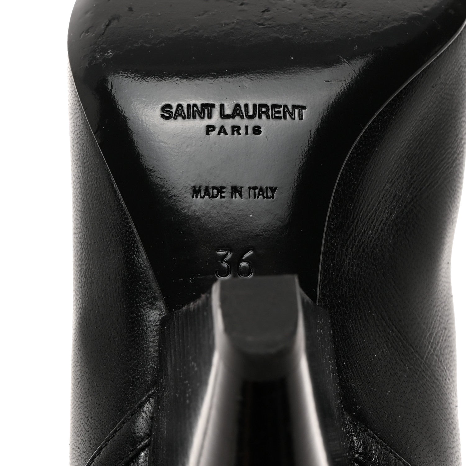 Saint Laurent Calfskin Liz 85 Wedge Booties 36 Black 7 of 8