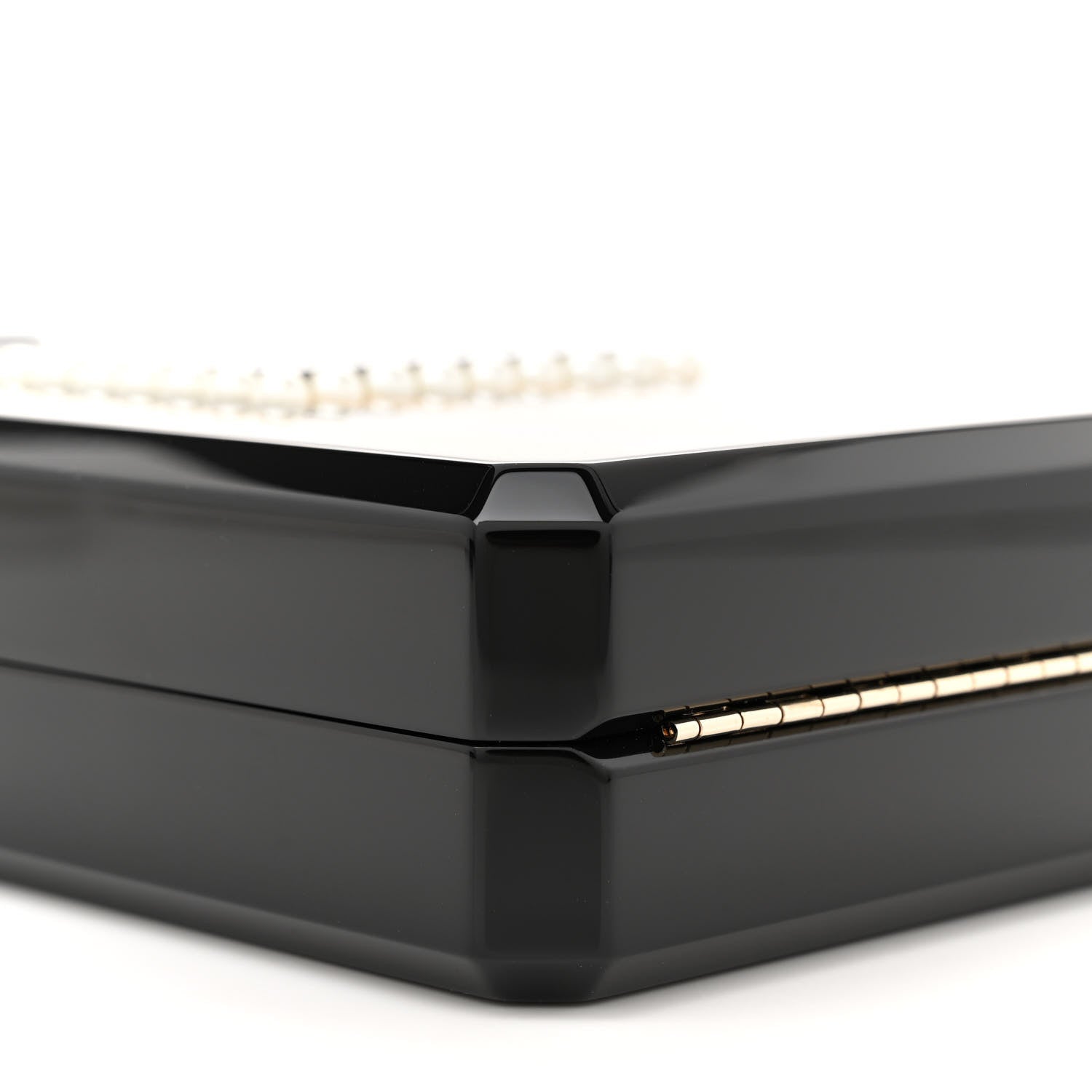 Chanel Plexiglass Perfume Bottle Clutch Black Gold 9 of 12