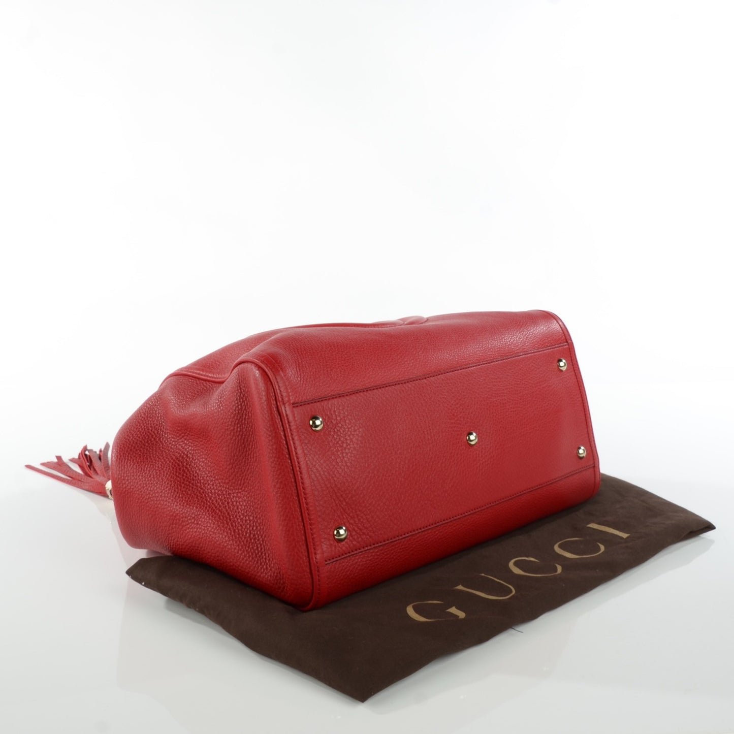 Pebbled Calfskin Medium Soho Shoulder Bag Red