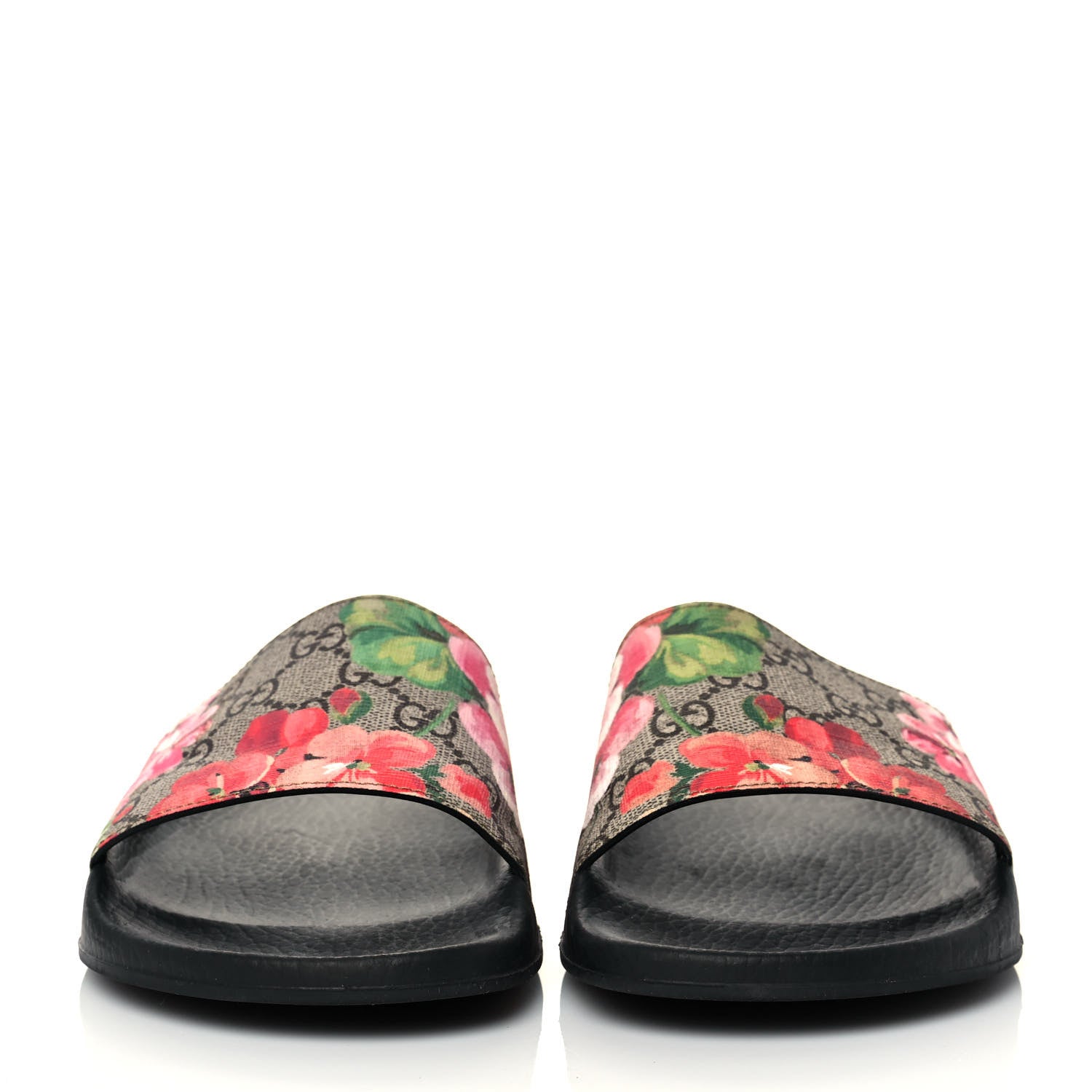 Gucci GG Supreme Monogram Blooms Slide Sandals 40 Beige Multicolor 2 of 8