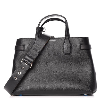 Burberry Derby Calfskin Medium Banner Tote Black 1 of 12