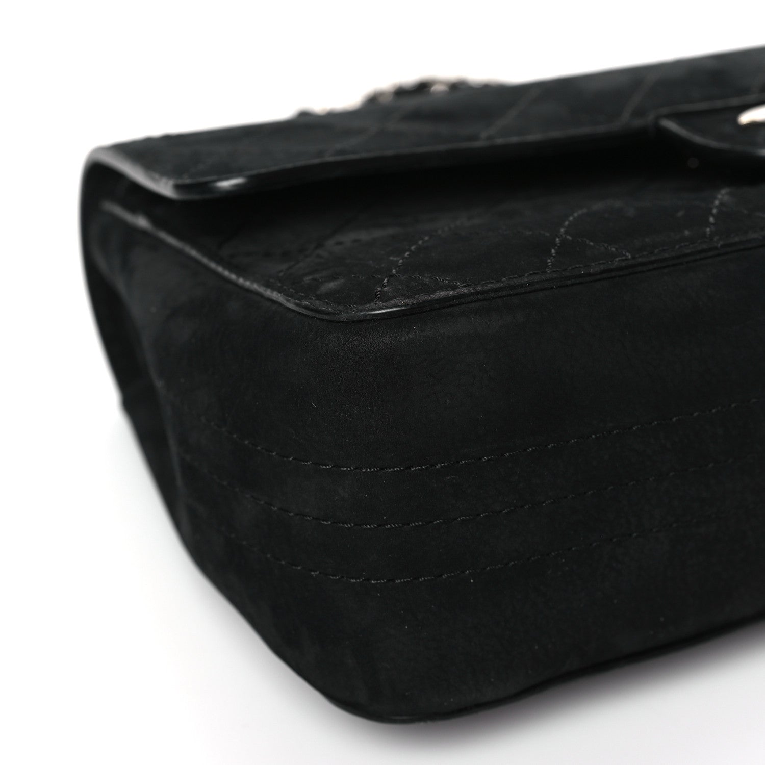 Chanel Suede Quilted Medium Double Flap Black 8 of 9