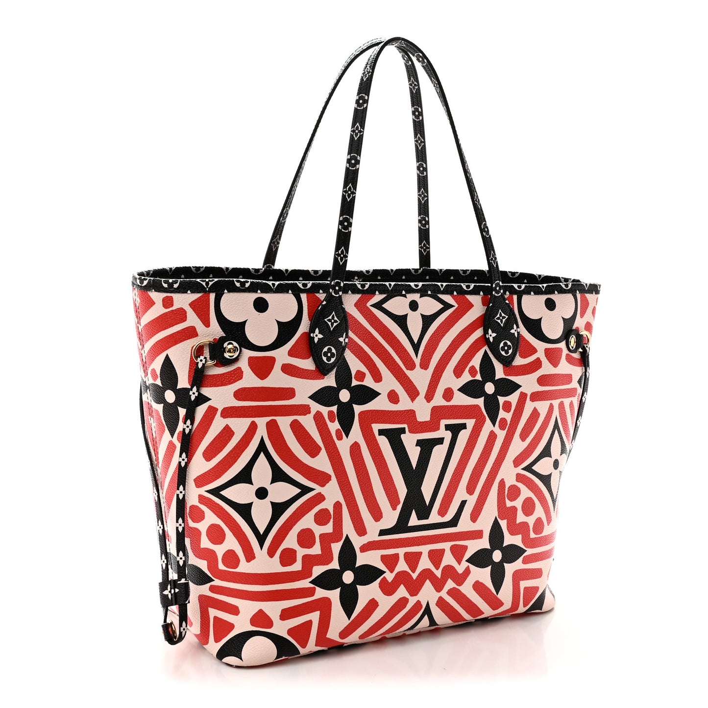 Monogram Giant Crafty Neverfull MM Creme Rouge Black
