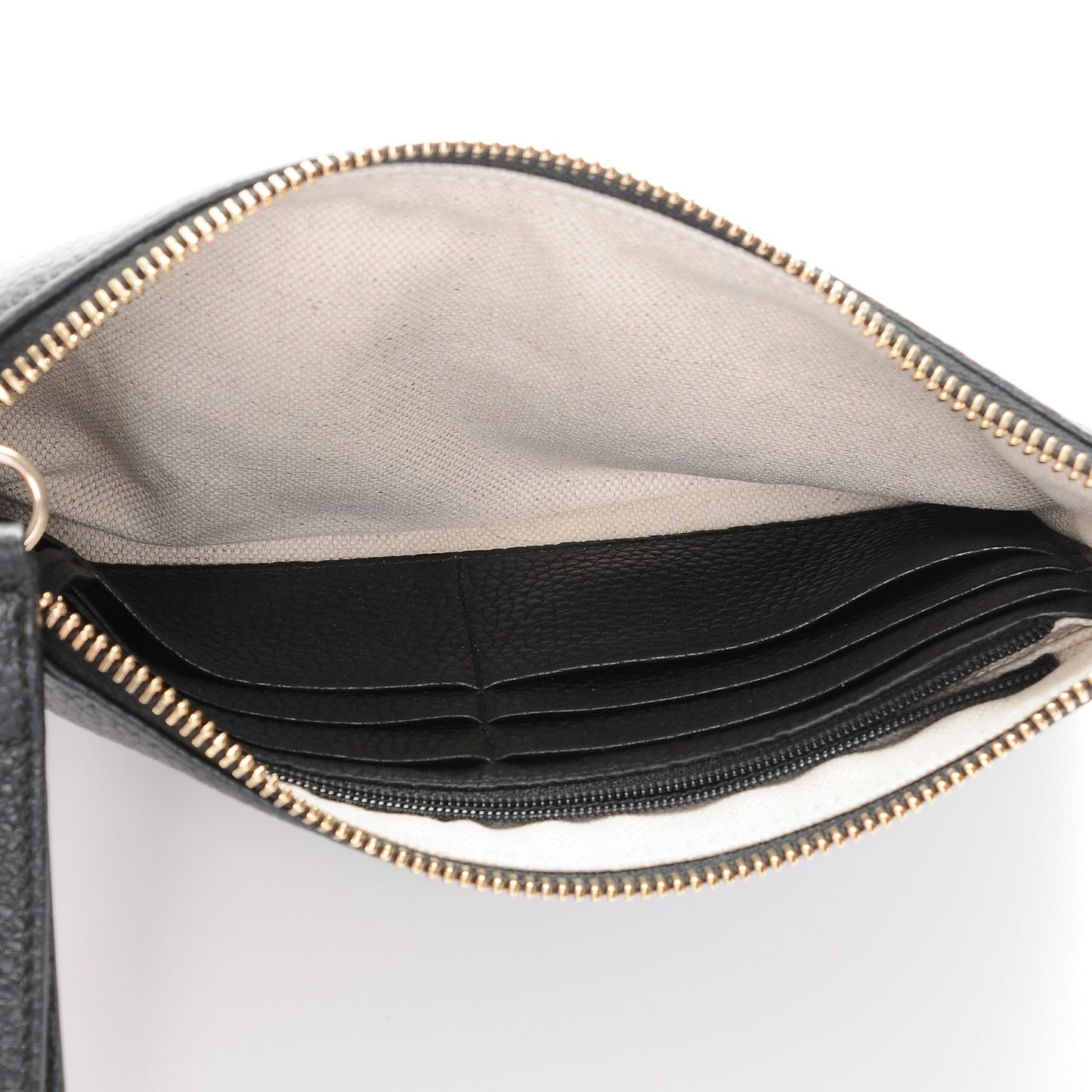 Pebbled Calfskin Soho Wristlet Black
