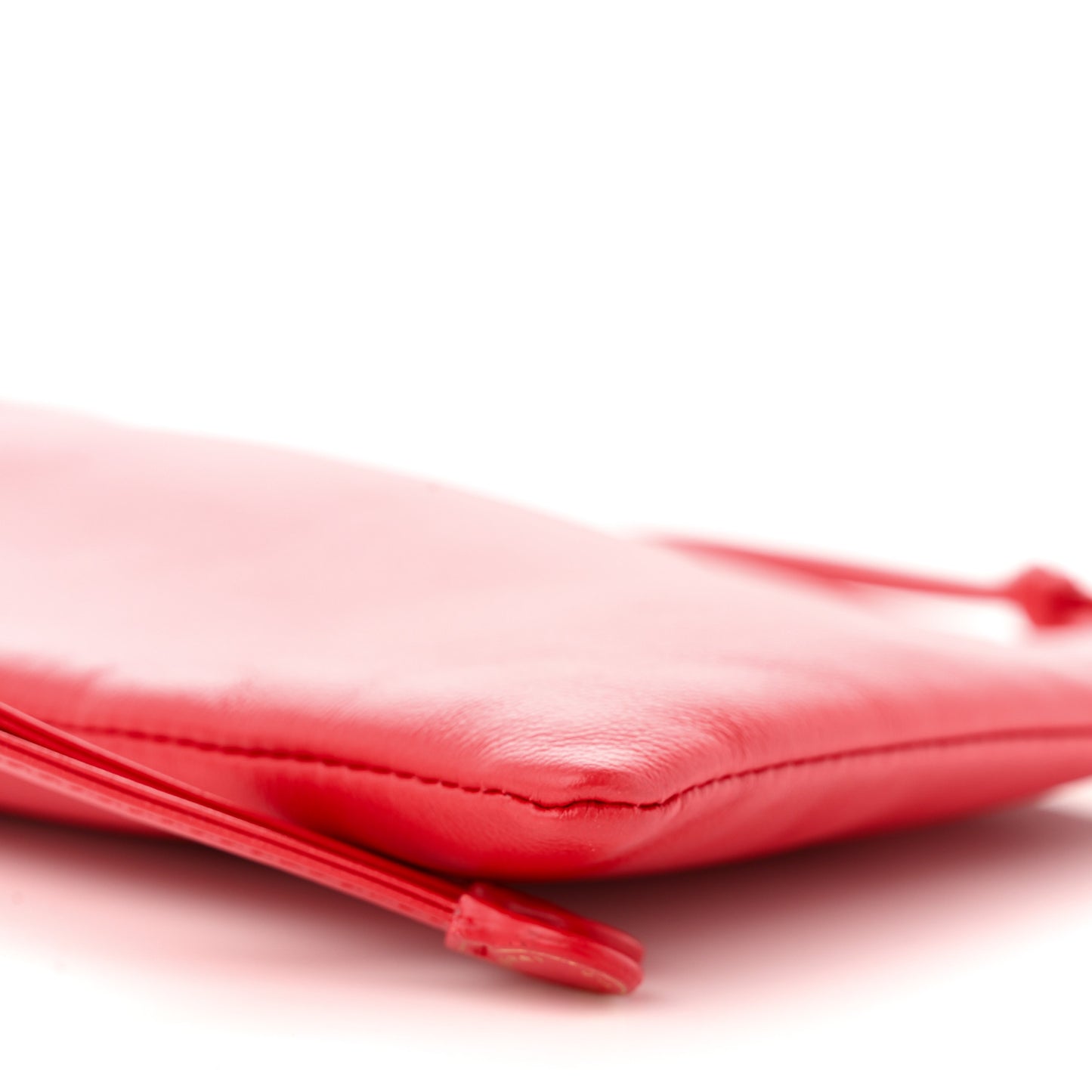 Calfskin Small Drawcord Pouch Red