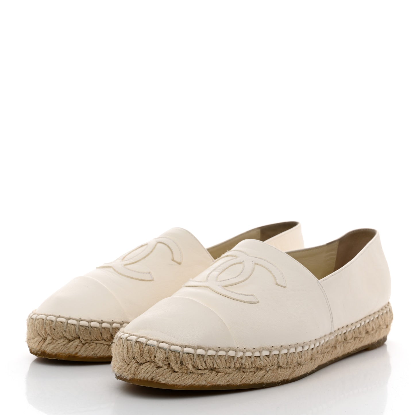 Lambskin CC Espadrilles 37 White