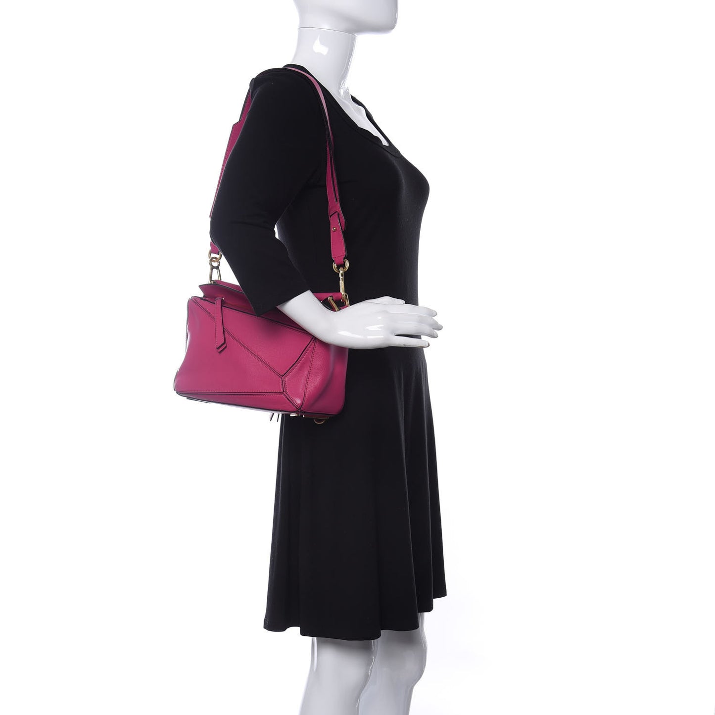 Classic Calfskin Small Puzzle Bag Fuchsia