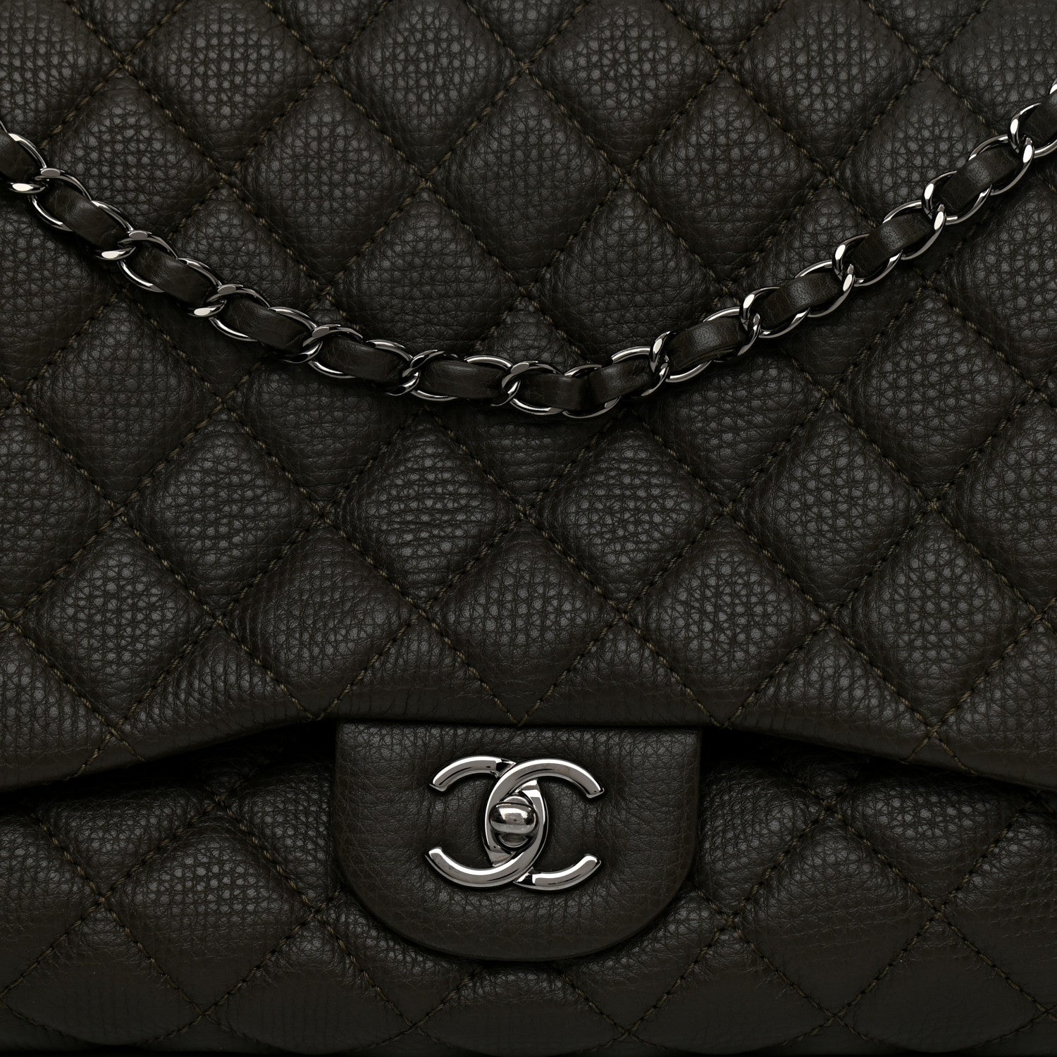 Chanel Calfskin Quilted Small XXL Travel Flap Bag Grey 8 of 8