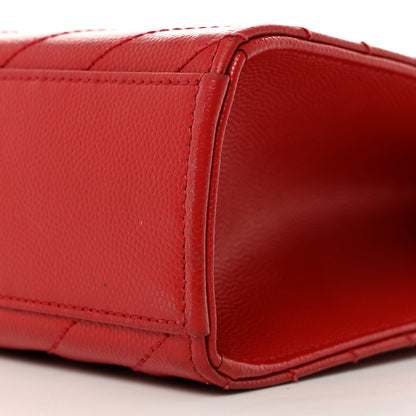 Saint Laurent Grain De Poudre Matelasse Chevron Large Monogram Satchel Lipstick Red 10 of 10