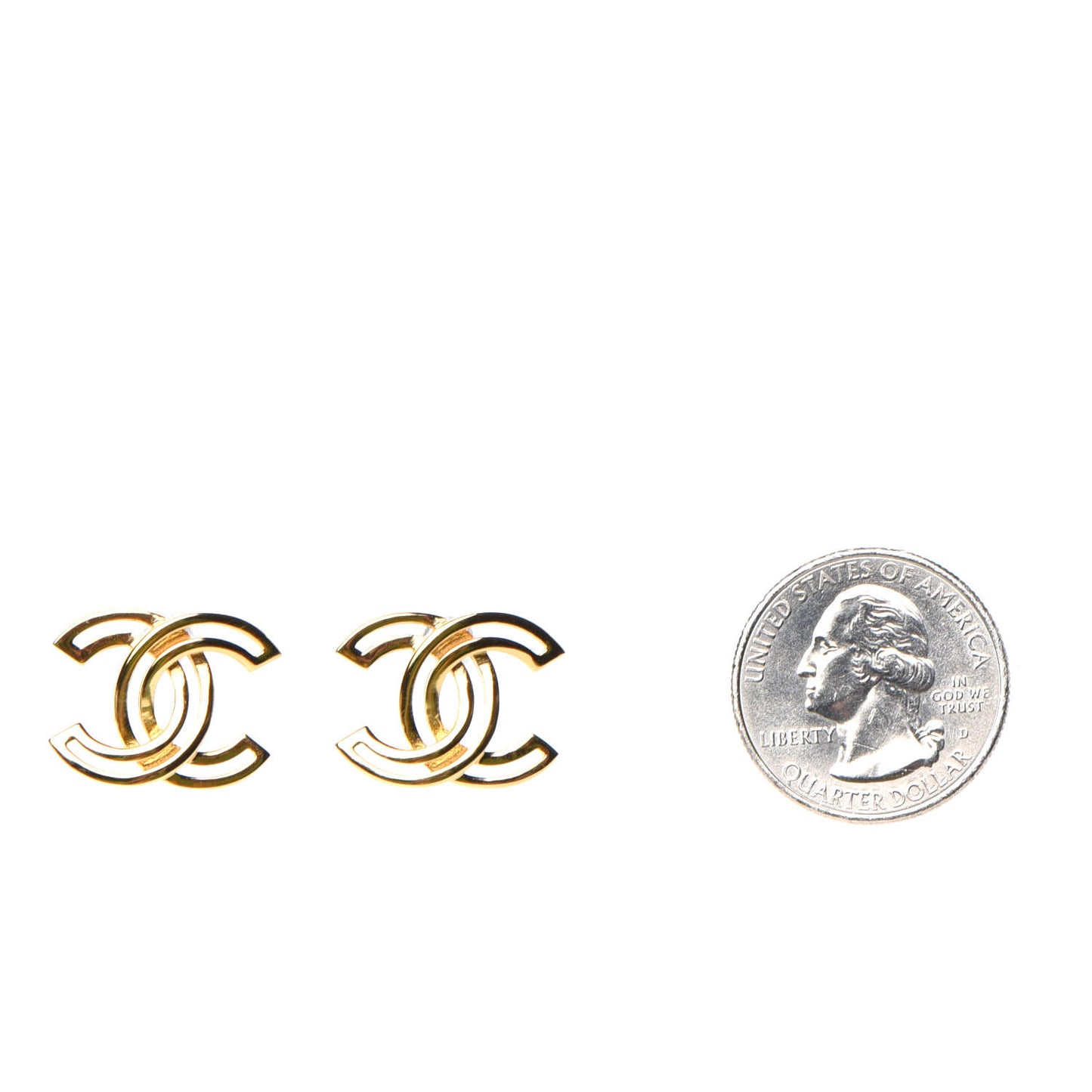 Metal Obazine CC Earrings Gold