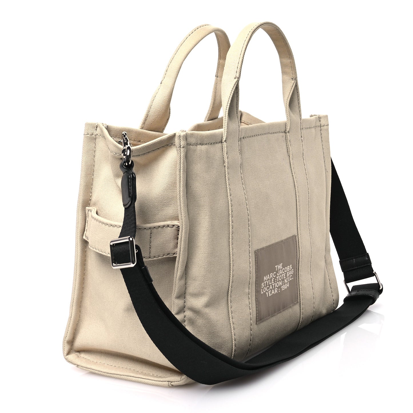 Cotton Canvas Medium The Traveler Tote Bag Beige