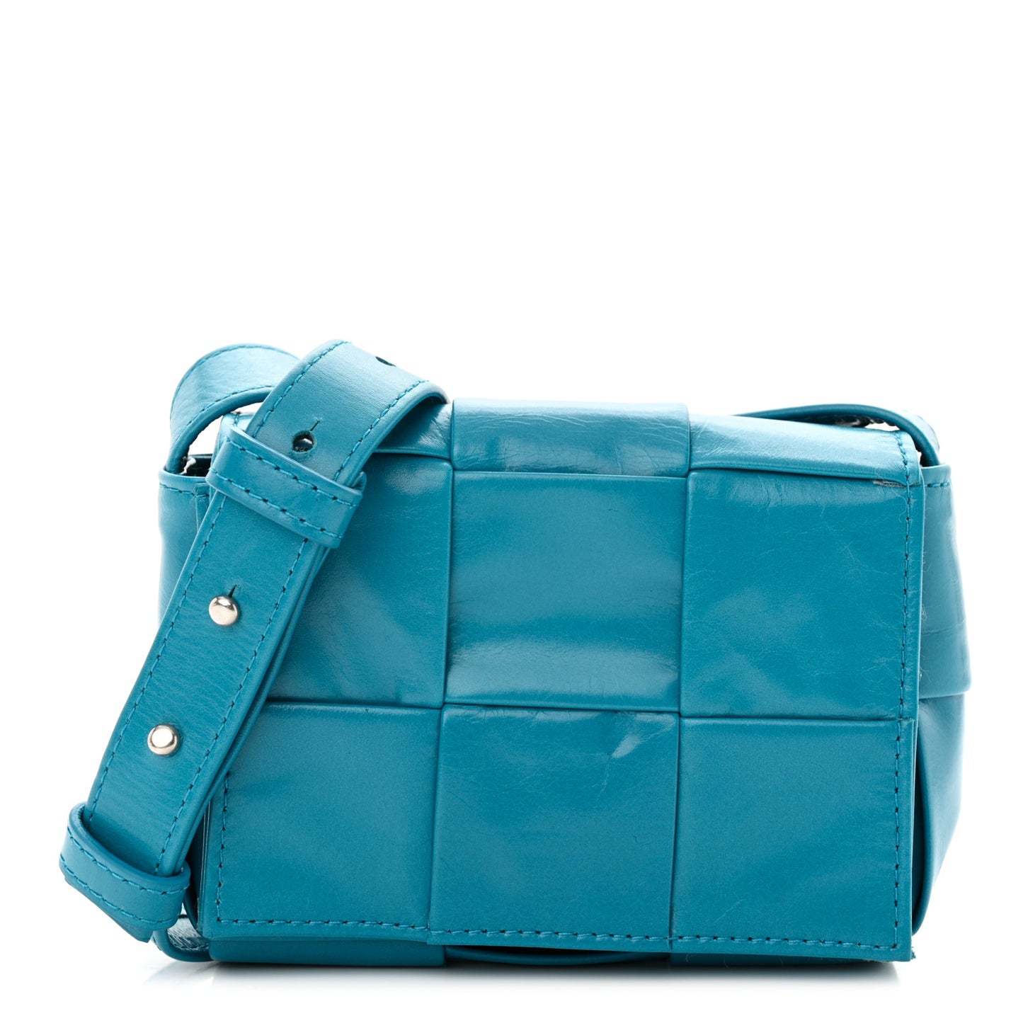 Paper Calfskin Maxi Intreccio Extra Mini Cassette Crossbody Bag Blue