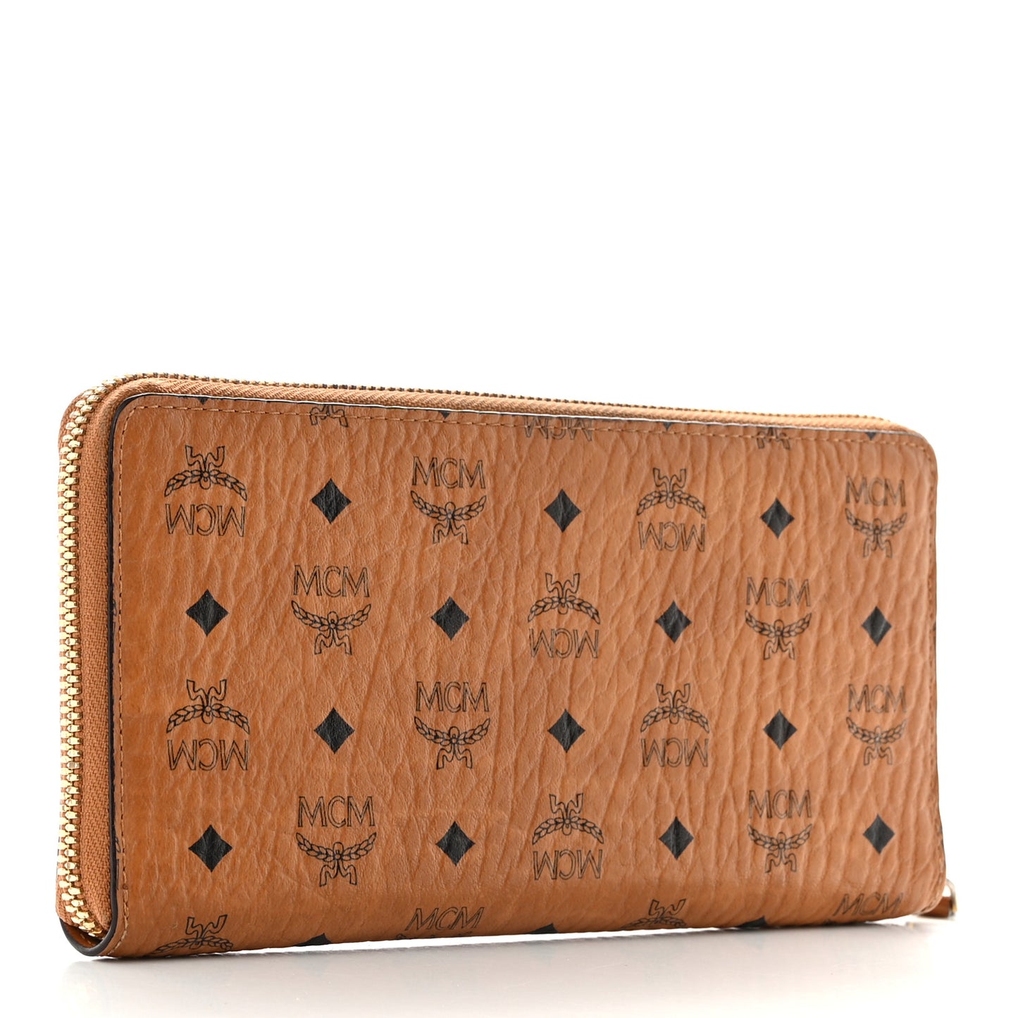Visetos Large Zip Around Wallet Cognac
