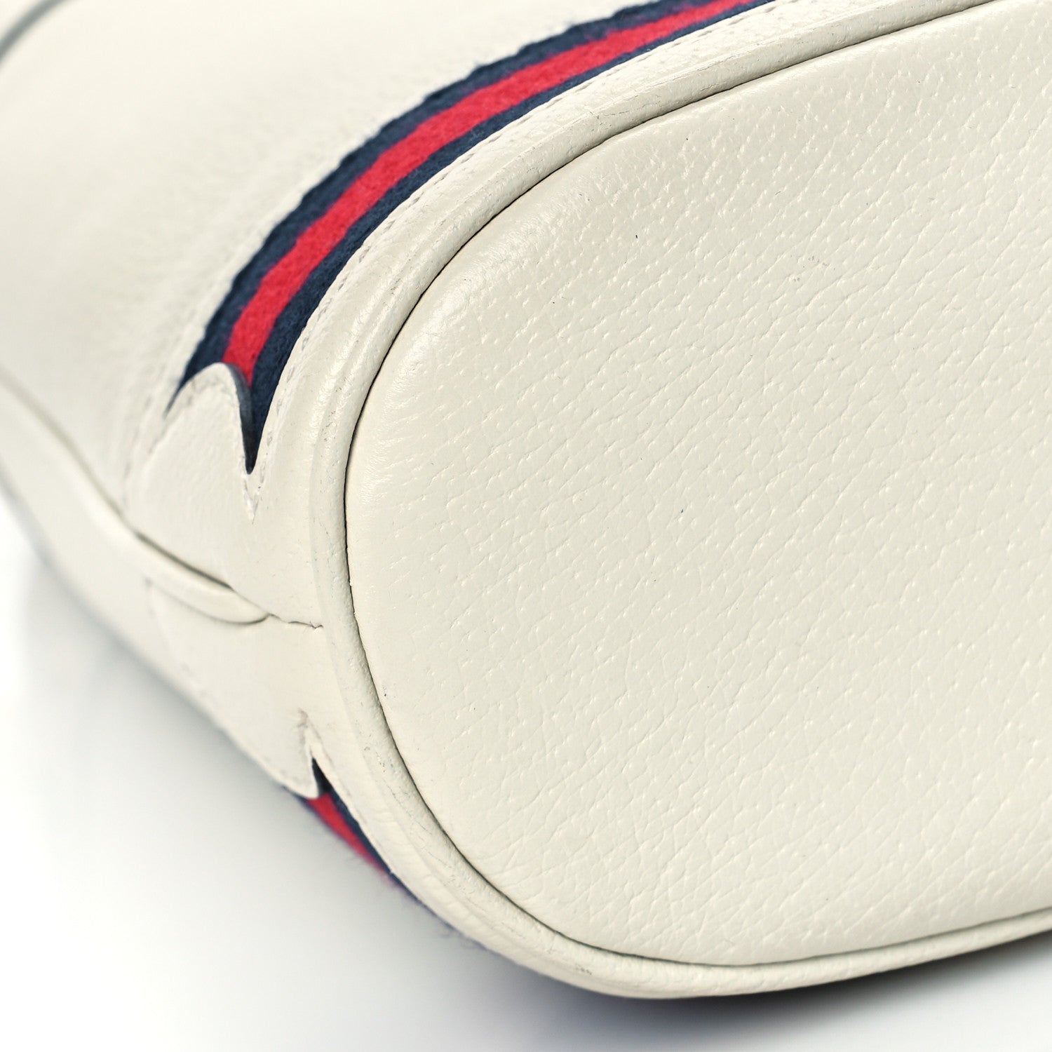 Gucci Glazed Textured Calfskin Web Small Ophidia Bucket Bag Mystic White 8 of 9