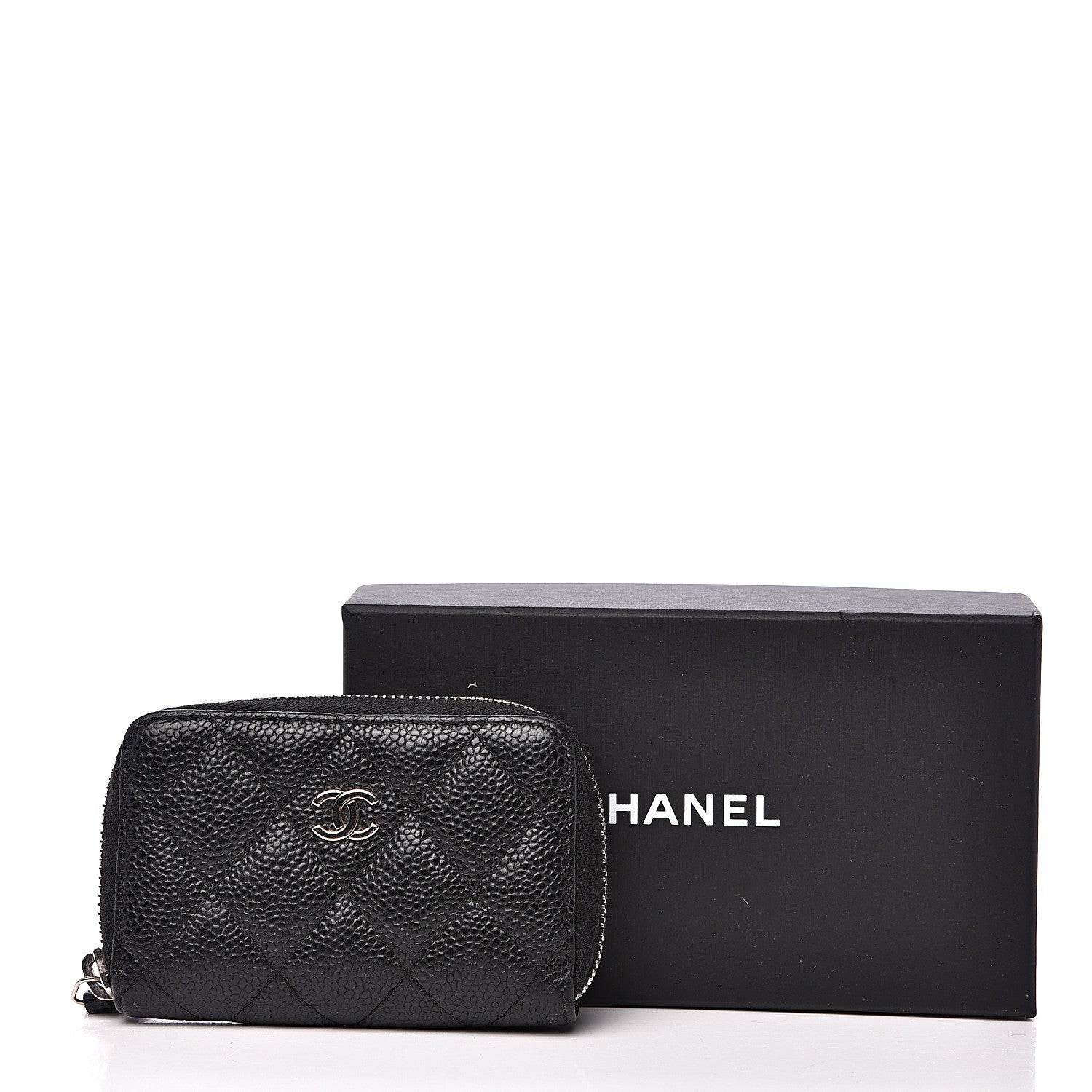 Chanel Caviar Quilted Zip Coin Purse Black 10 of 10