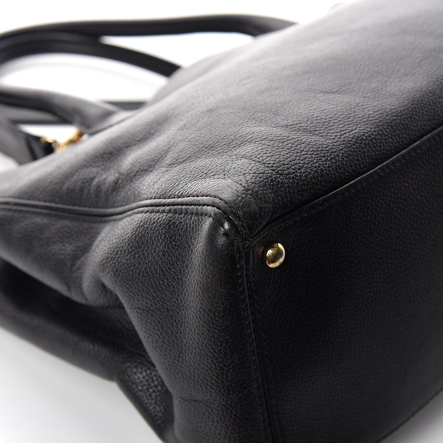Calfskin Cerf Shopper Tote Black