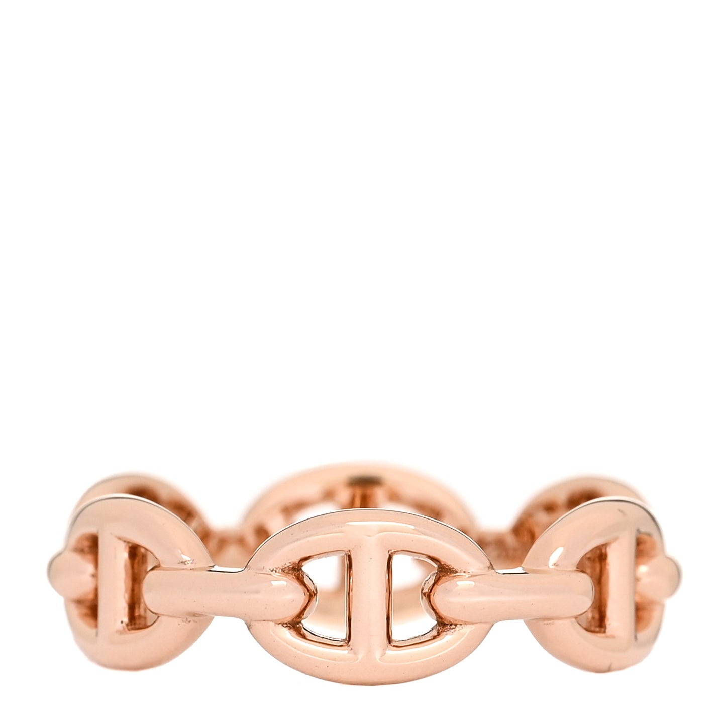 18K Rose Gold PM Chaine D'Ancre Enchainee Ring 53 6.5