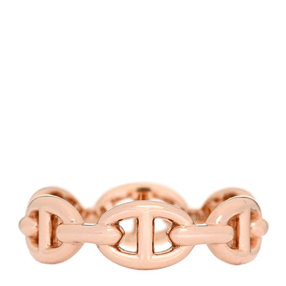 Hermes 18K Rose Gold PM Chaine D'Ancre Enchainee Ring 53 6.5 1 of 9