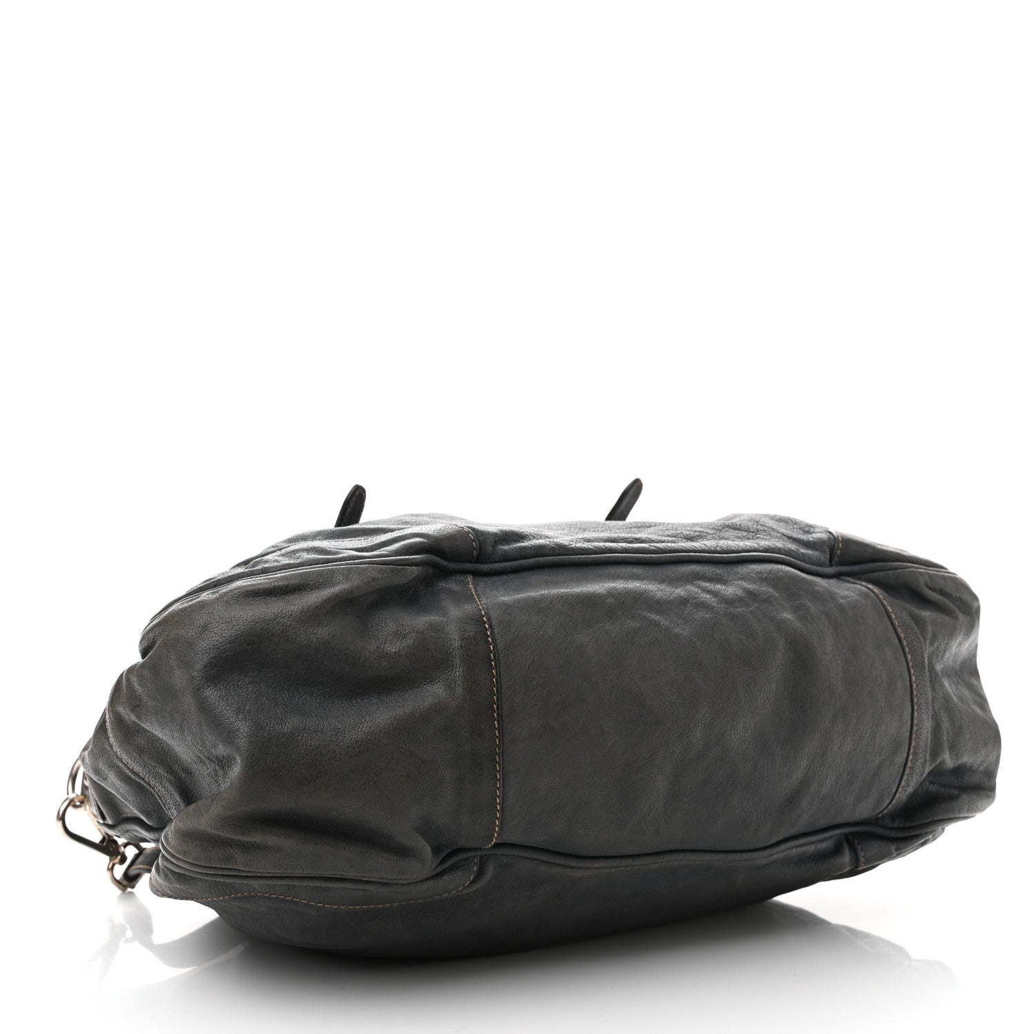 Prada Vitello Soft Shopping Satchel Denim 4 of 10