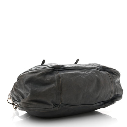 Prada Vitello Soft Shopping Satchel Denim 4 of 10