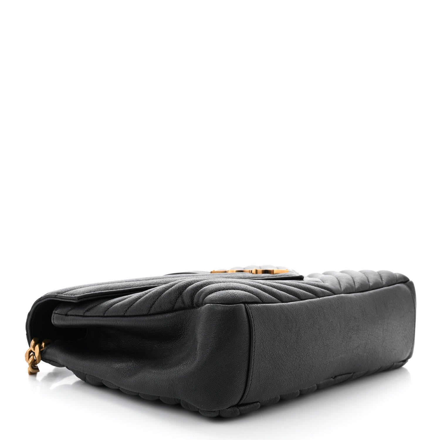 Saint Laurent Sheepskin Matelasse Chevron Monogram Large College Satchel Black 4 of 13