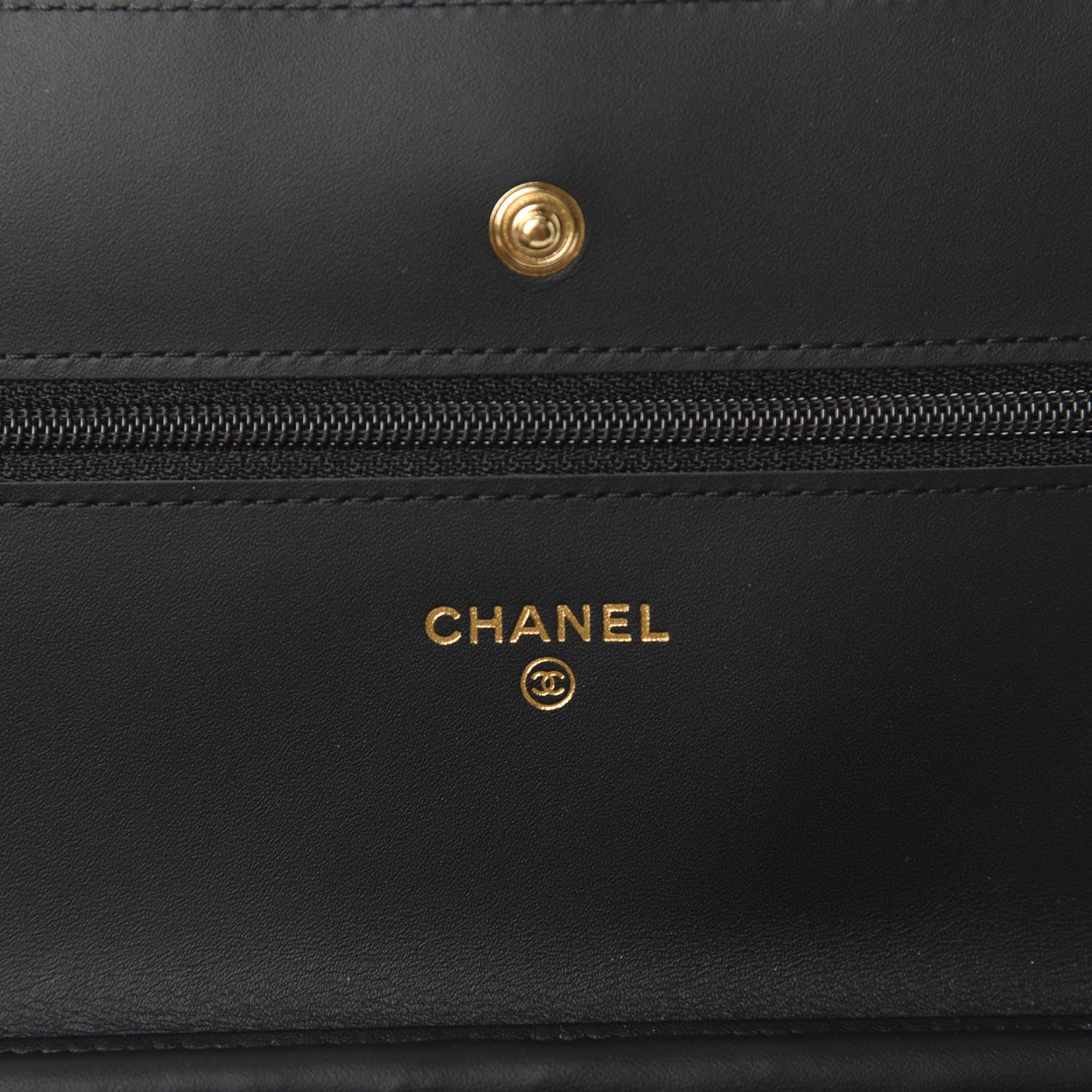 Chanel Aged Calfskin Quilted Lucky Charms Casino 2.55 Reissue Wallet On Chain WOC Black 8 of 12