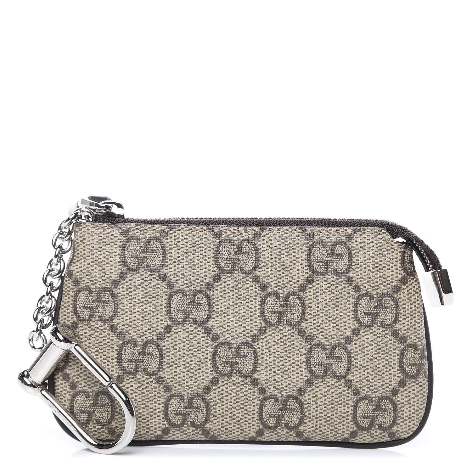 Gucci GG Supreme Monogram Selleria Key Case Beige Ebony Cocoa 1 of 7