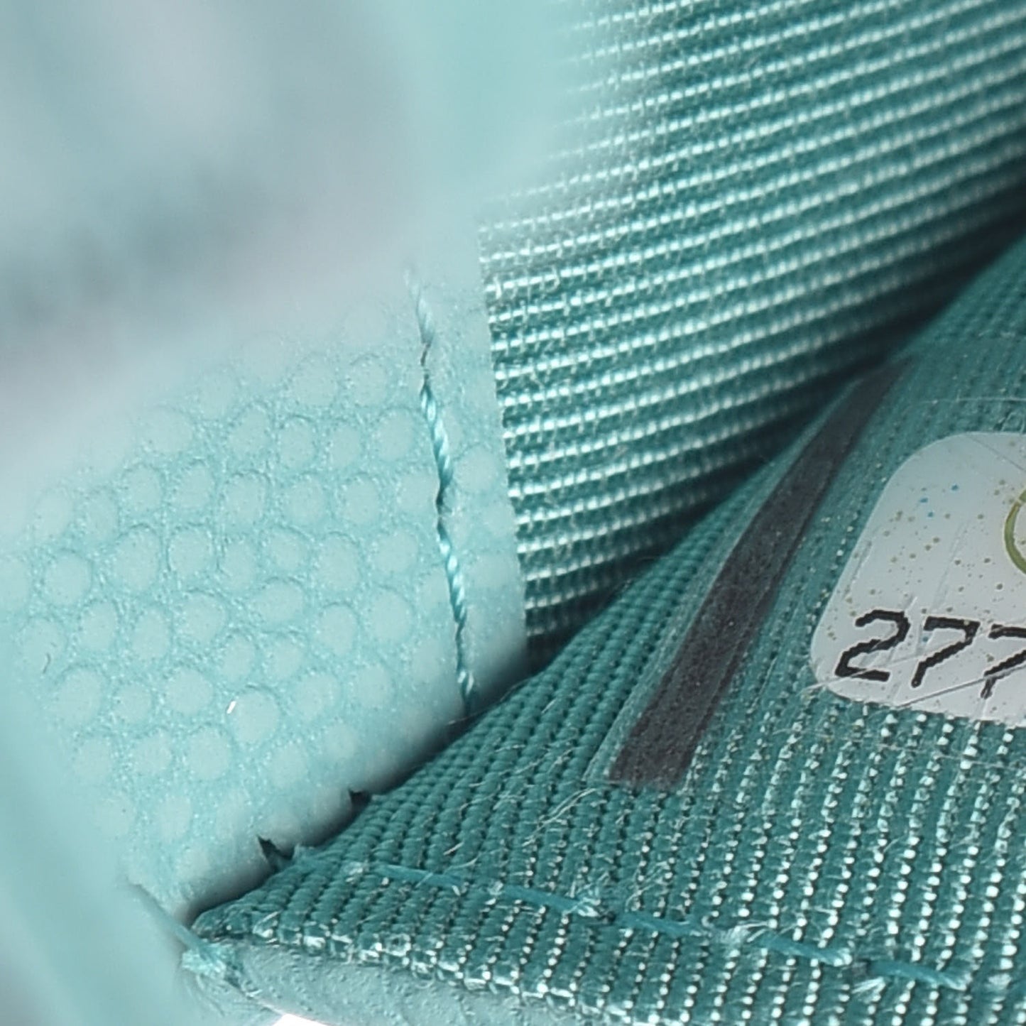 Caviar Chevron Quilted Card Holder Wallet Turquoise