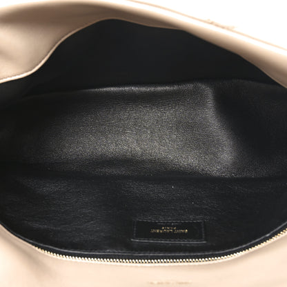Saint Laurent Lambskin Quilted Sade Puffer Envelope Clutch Dark Beige 5 of 10