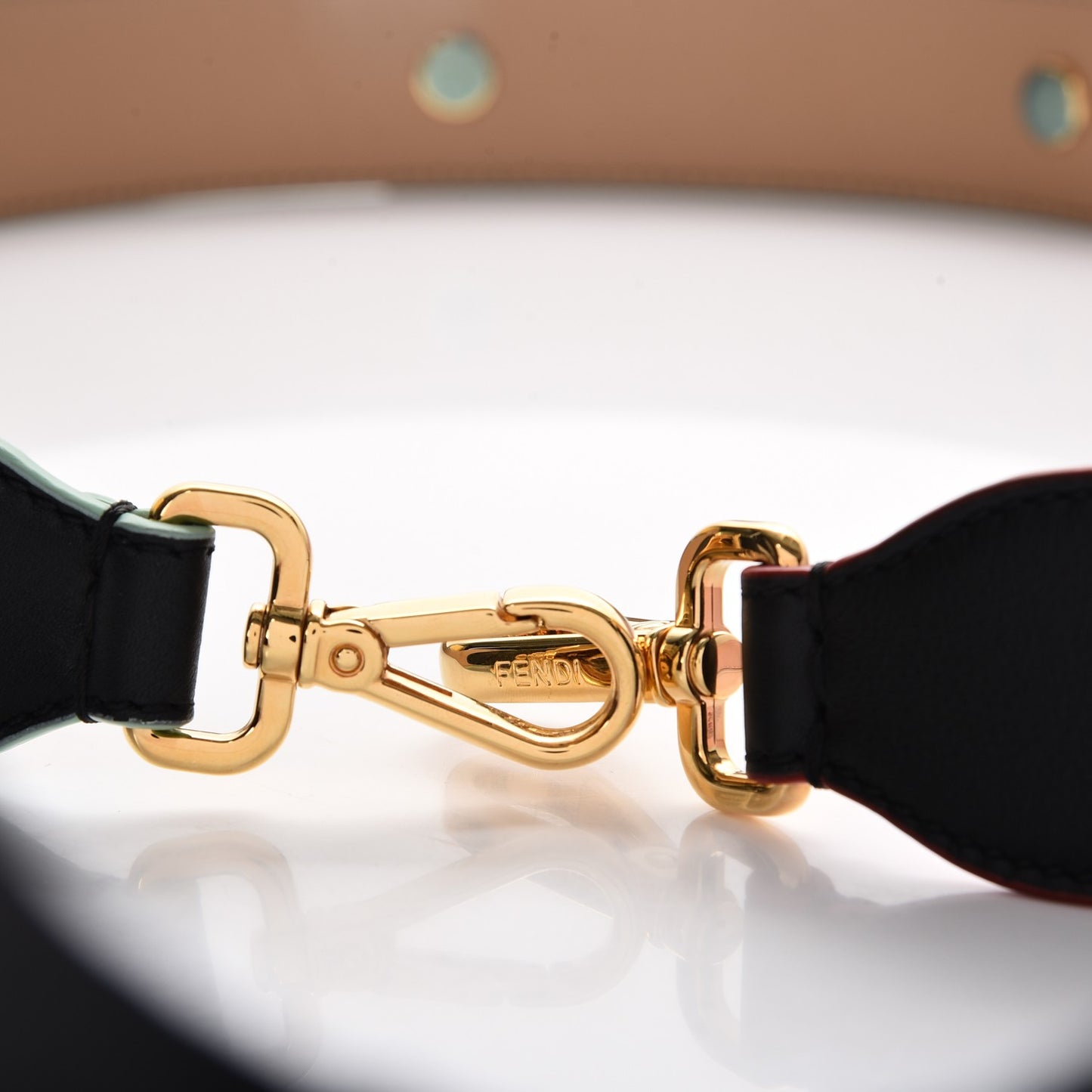 Vitello Dolce Tri-Color Buttoned Strap You Black Peonia Cuoio