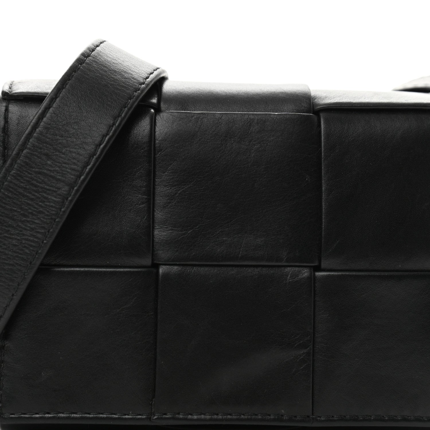 Bottega Veneta Lambskin Maxi Intrecciato Extra Mini Cassette Crossbody Bag Black 11 of 11