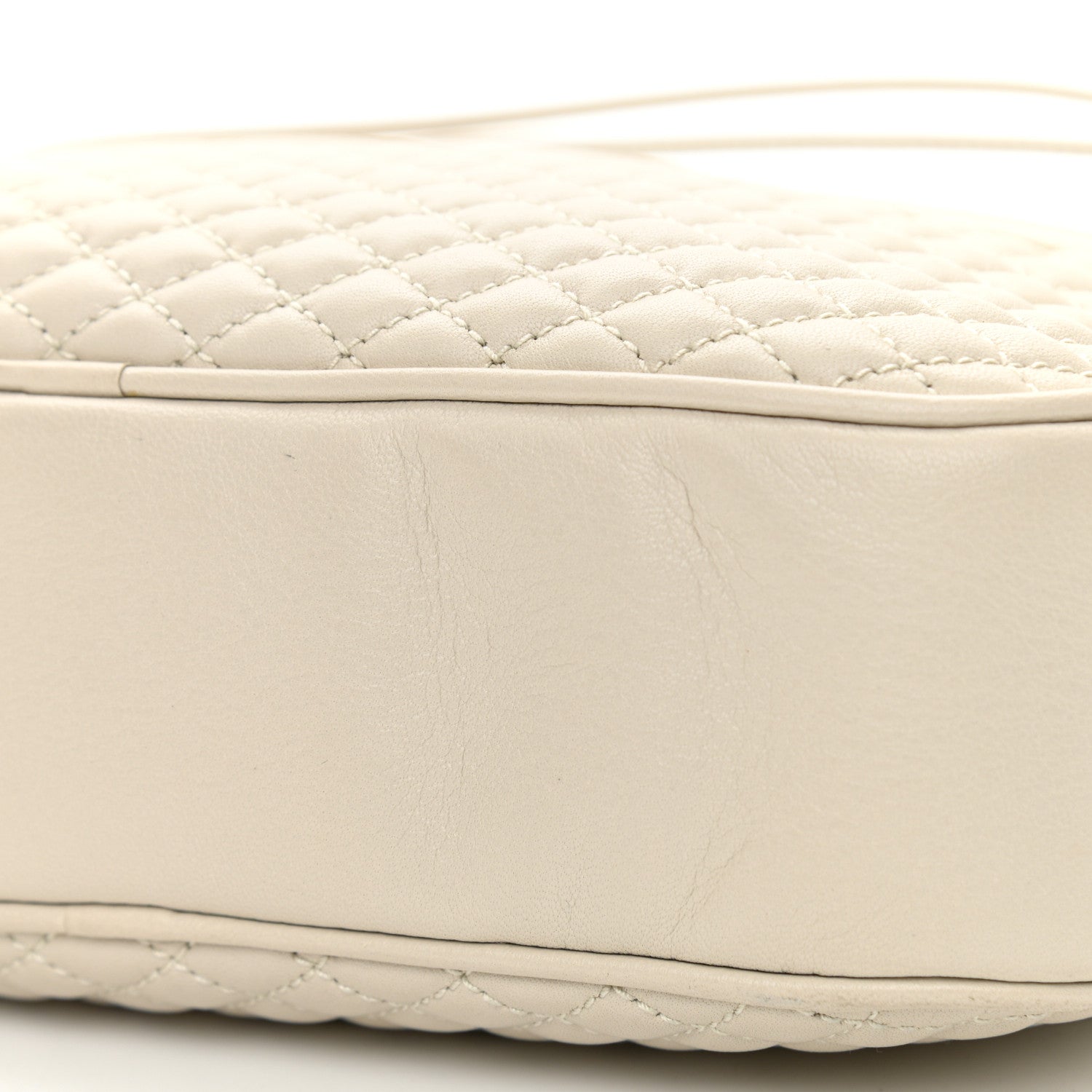 Saint Laurent Lambskin Quilted Victoire Camera Bag Blanc Vintage 10 of 10