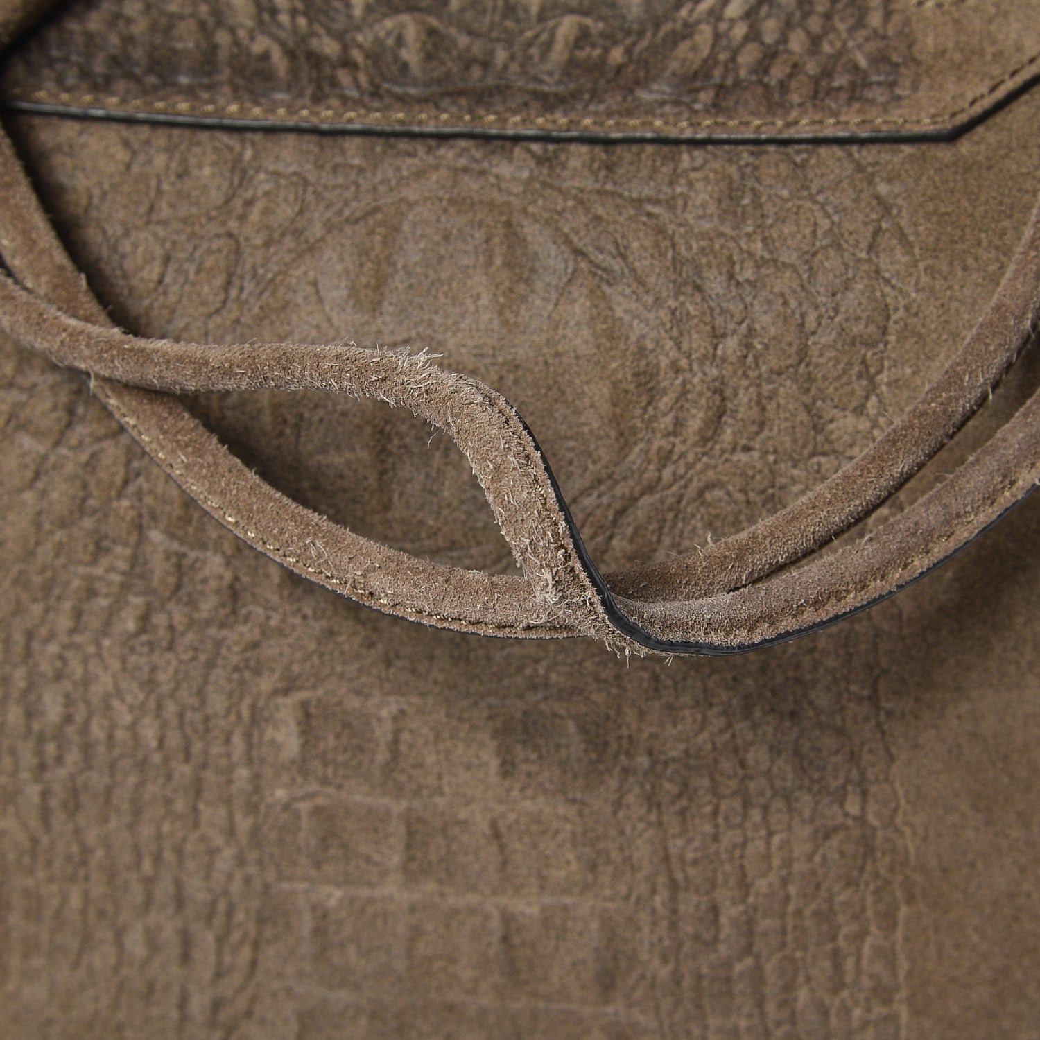 Alexander Wang Suede Crocodile Embossed Prisma Skeletal Tote Bag Brown 14 of 14