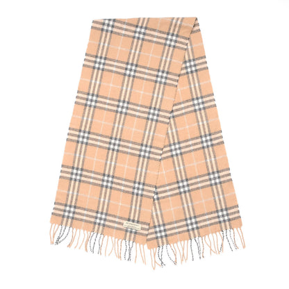 Burberry Lambswool Check Fringe Scarf Beige 3 of 5