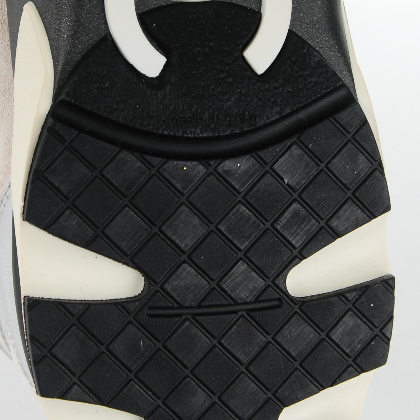 Suede Calfskin CC Sneakers 40.5 Black White Silver