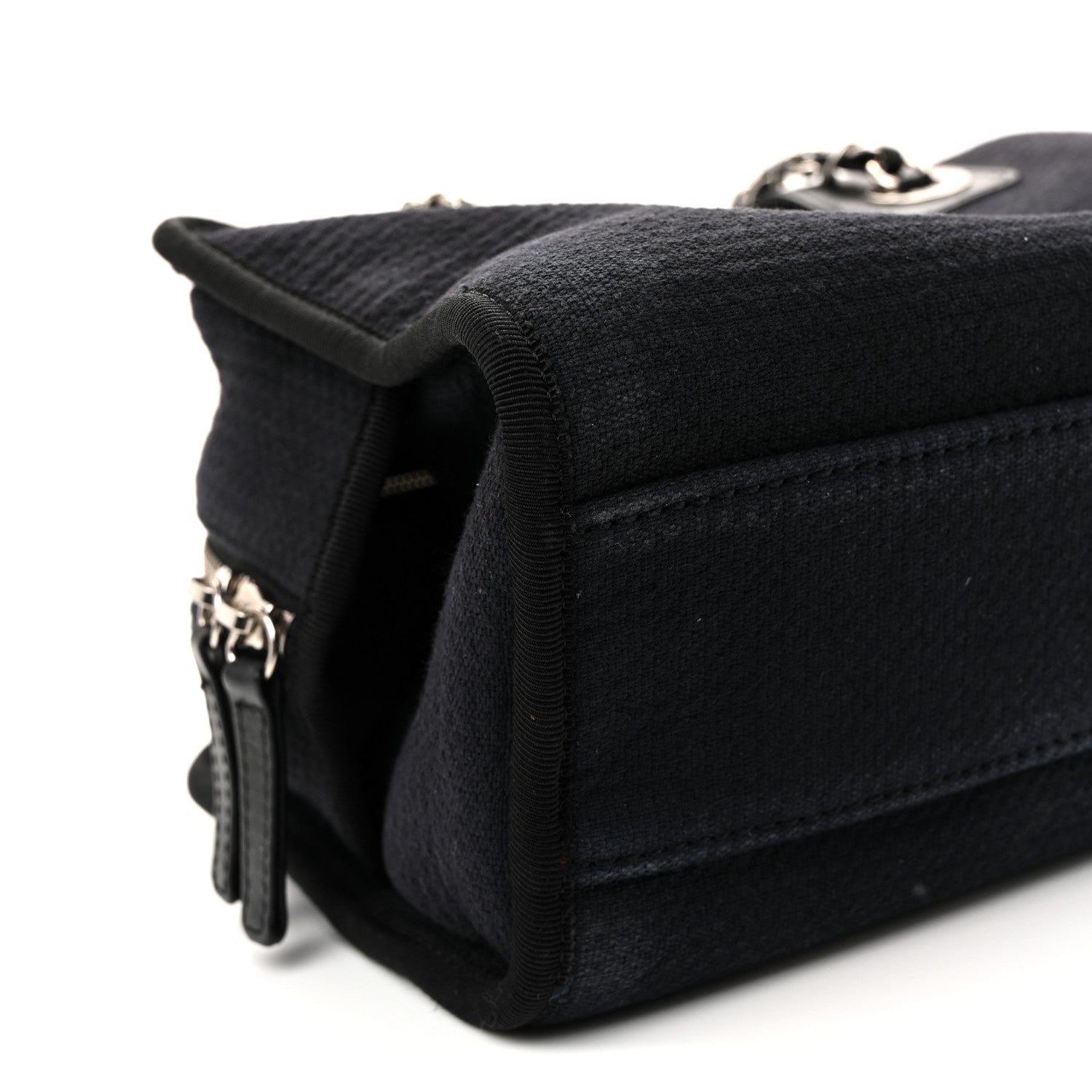 Chanel Mixed Fibers Deauville Bowling Bag Black 9 of 11