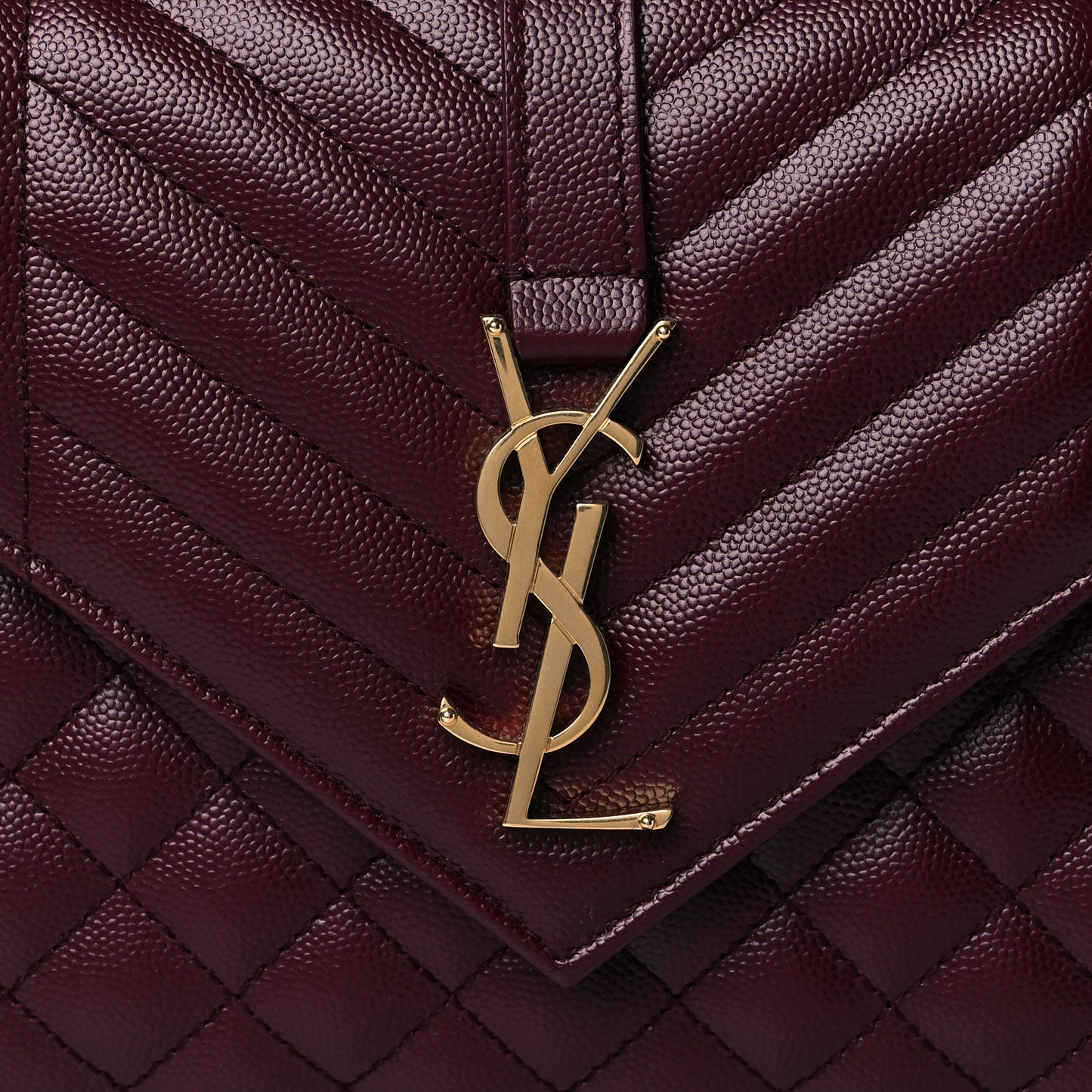 Grain De Poudre Textured Mixed Matelasse Medium Triquilt Monogram Satchel Rouge Legion