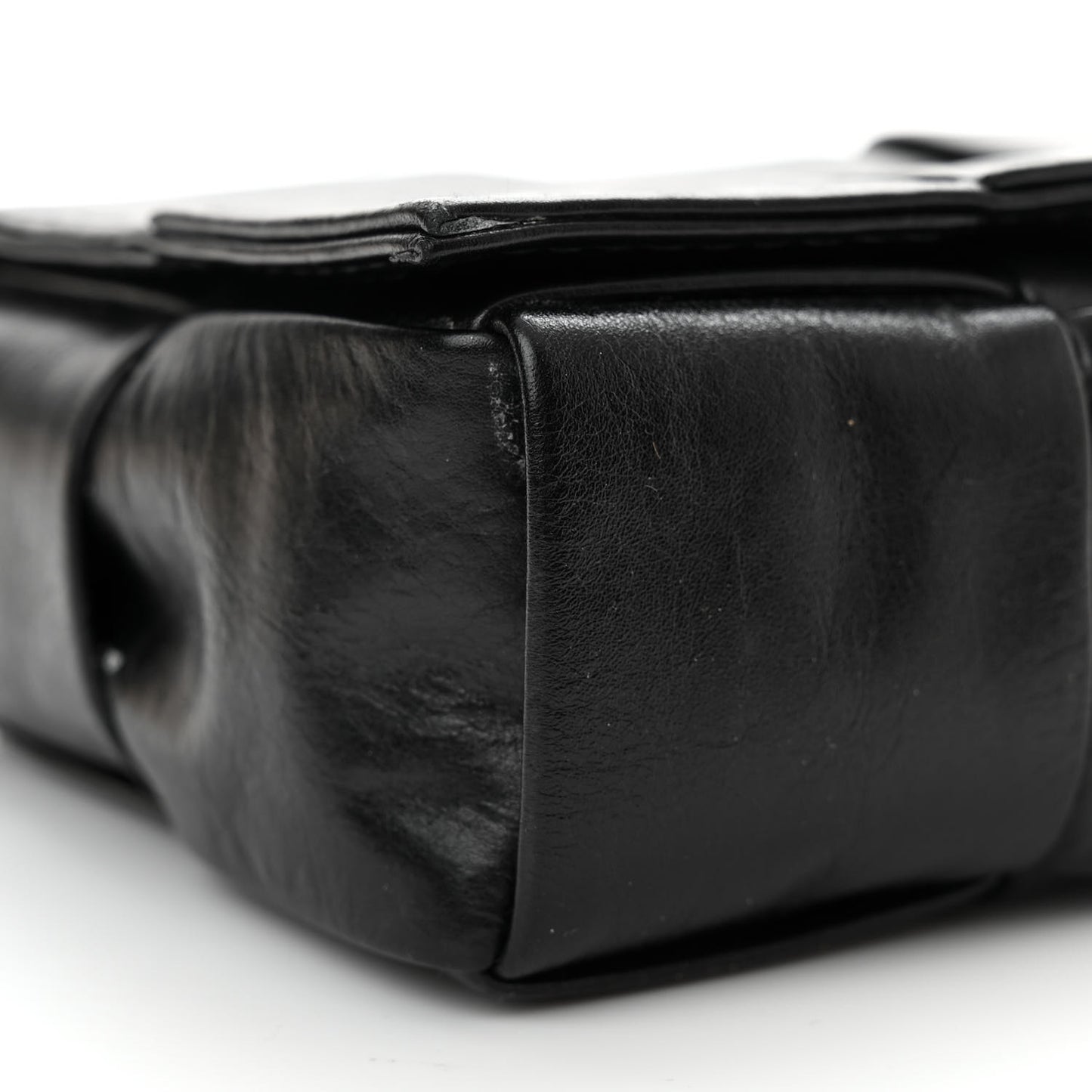 Paper Calfskin Maxi Intreccio Extra Mini Cassette Crossbody Bag Black