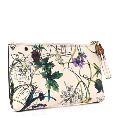 Gucci Calfskin Flora Infinity Small Zip Pouch White 2 of 4