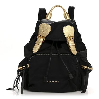 Burberry Nylon Medium Rucksack Runway Backpack Black Gold 1 of 13