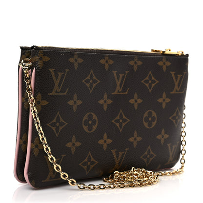 Louis Vuitton Monogram 2020 Christmas Animation Big Wheel Double Zip Pochette Rose Ballerine 3 of 7