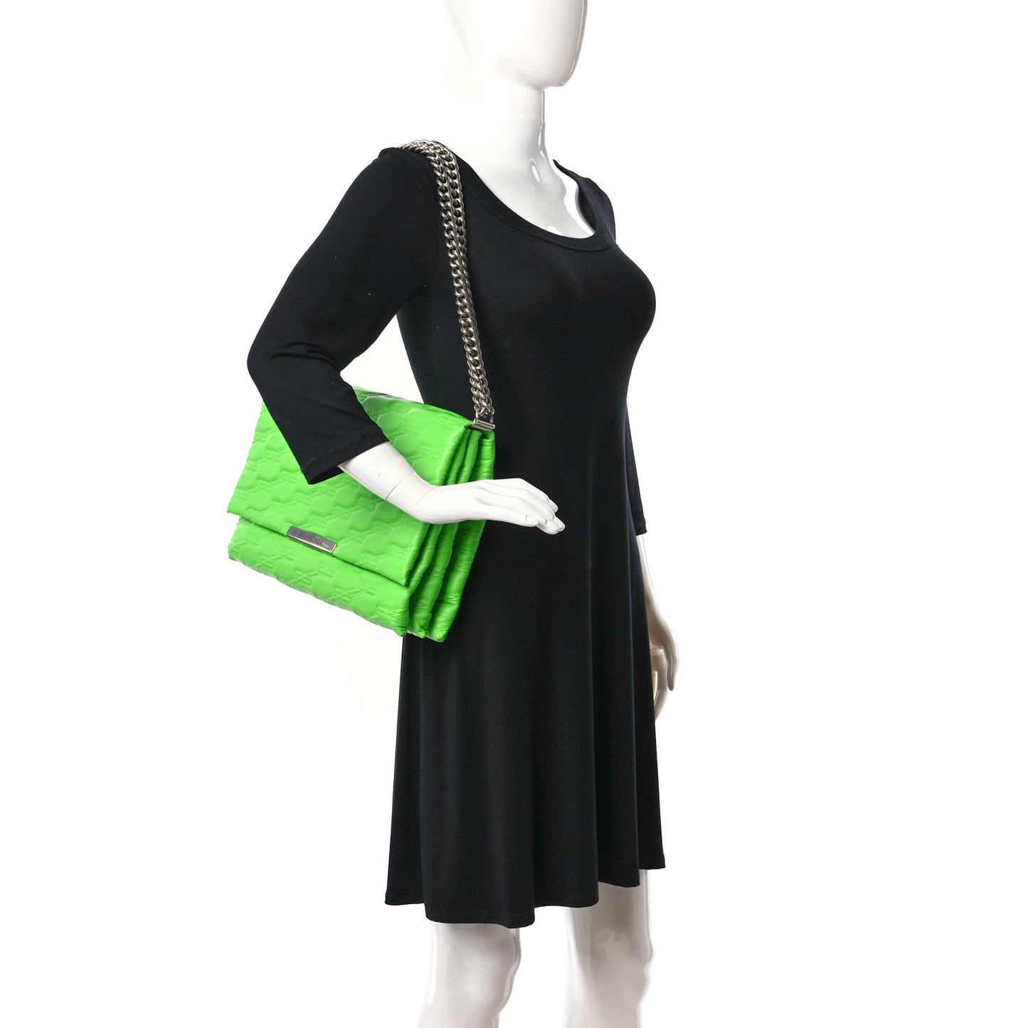 Nappa BB Monogram Embossed XL Triplet Bag Acid Green