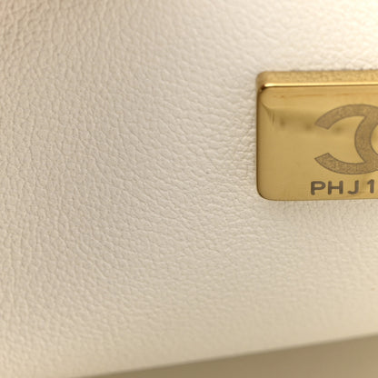 Chanel Caviar Quilted Medium Double Flap White 7 of 14