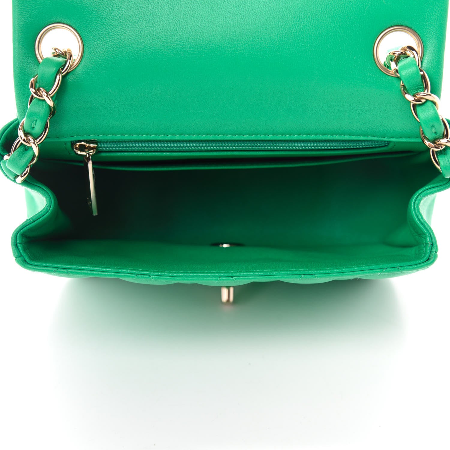 Chanel Lambskin Quilted Mini Square Flap Green 5 of 11